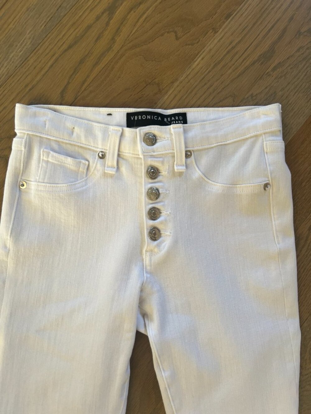 Veronica Beard Carolyn 10” Baby Boot White Jeans Size 24 NWT - Picture 5 of 7
